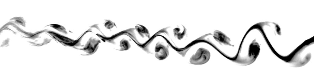 The picture is visualised karman-vortex by ink.